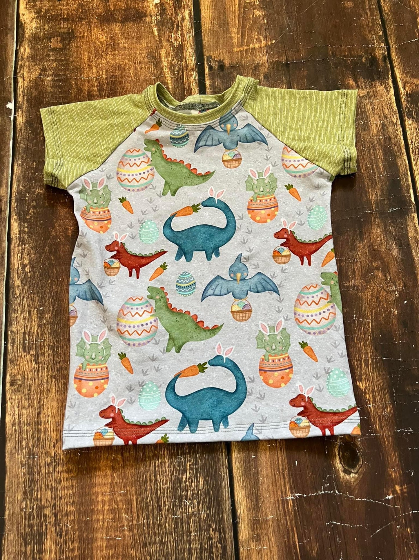 5/6 Easter Dino Raglan