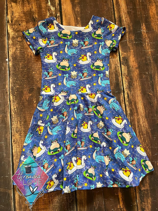 8y Pool Power Critters Isla Dress