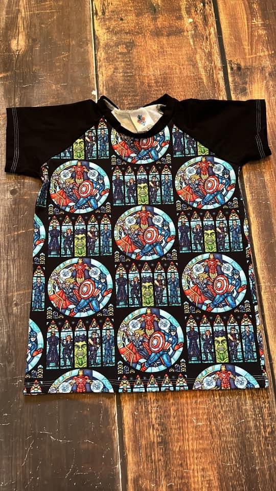 7/8 Stained Glass Heroes Raglan