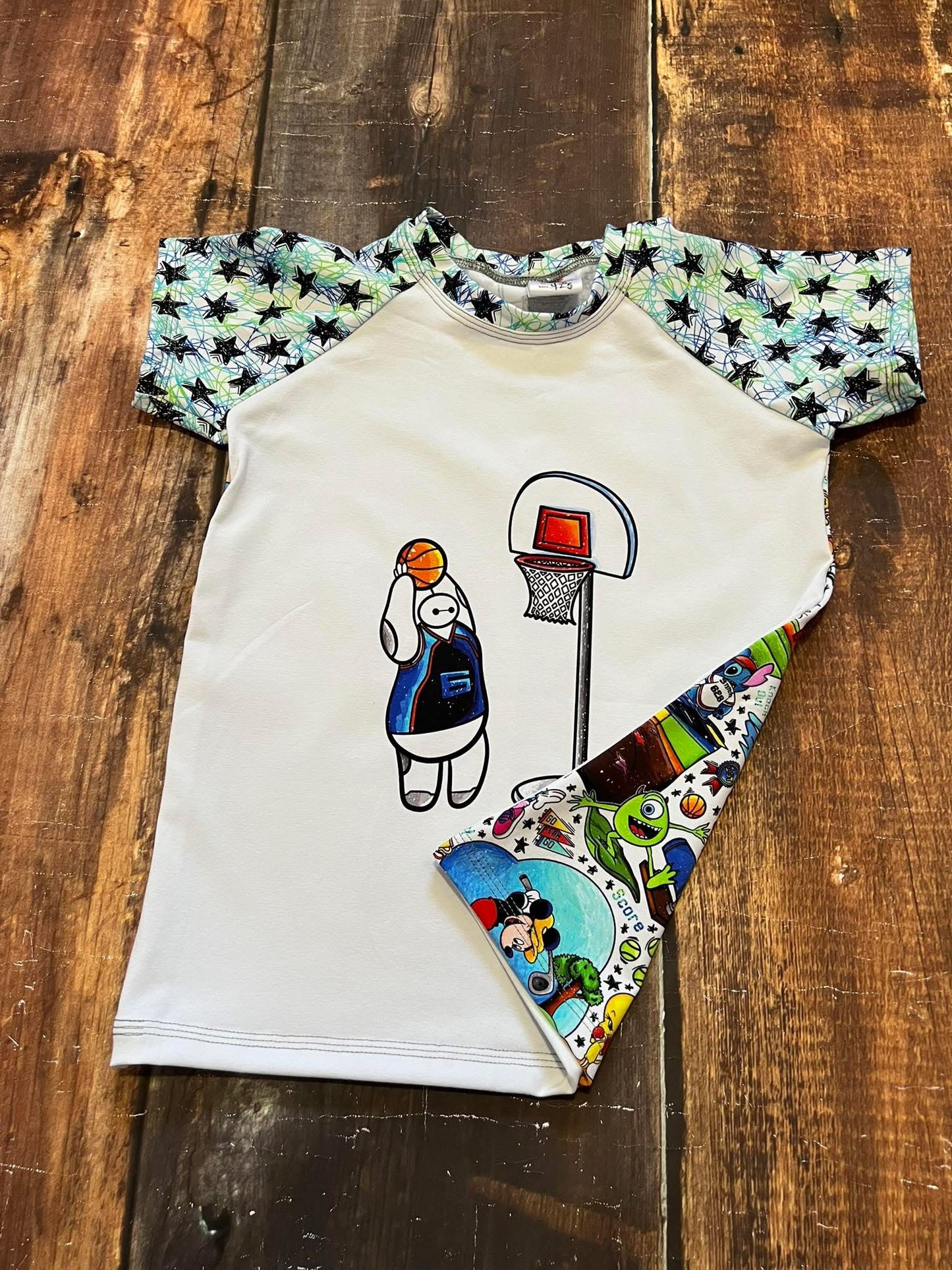 7/8 Basketball Robot Raglan