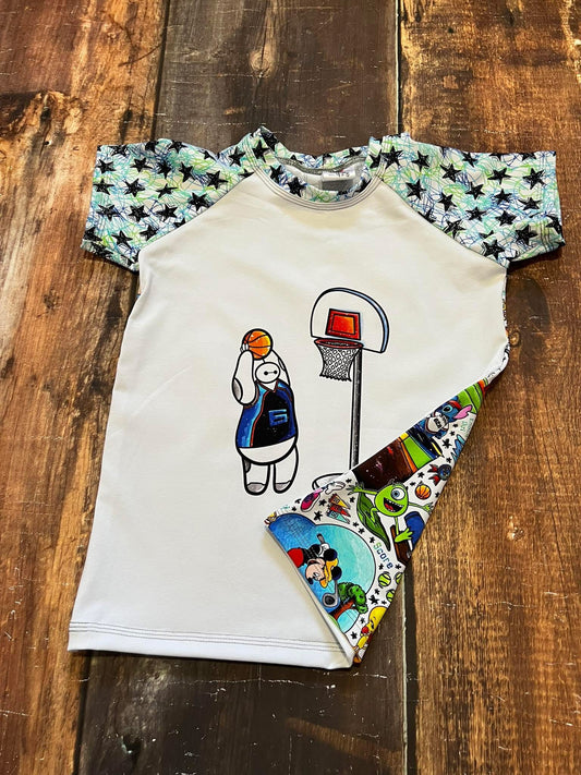 7/8 Basketball Robot Raglan