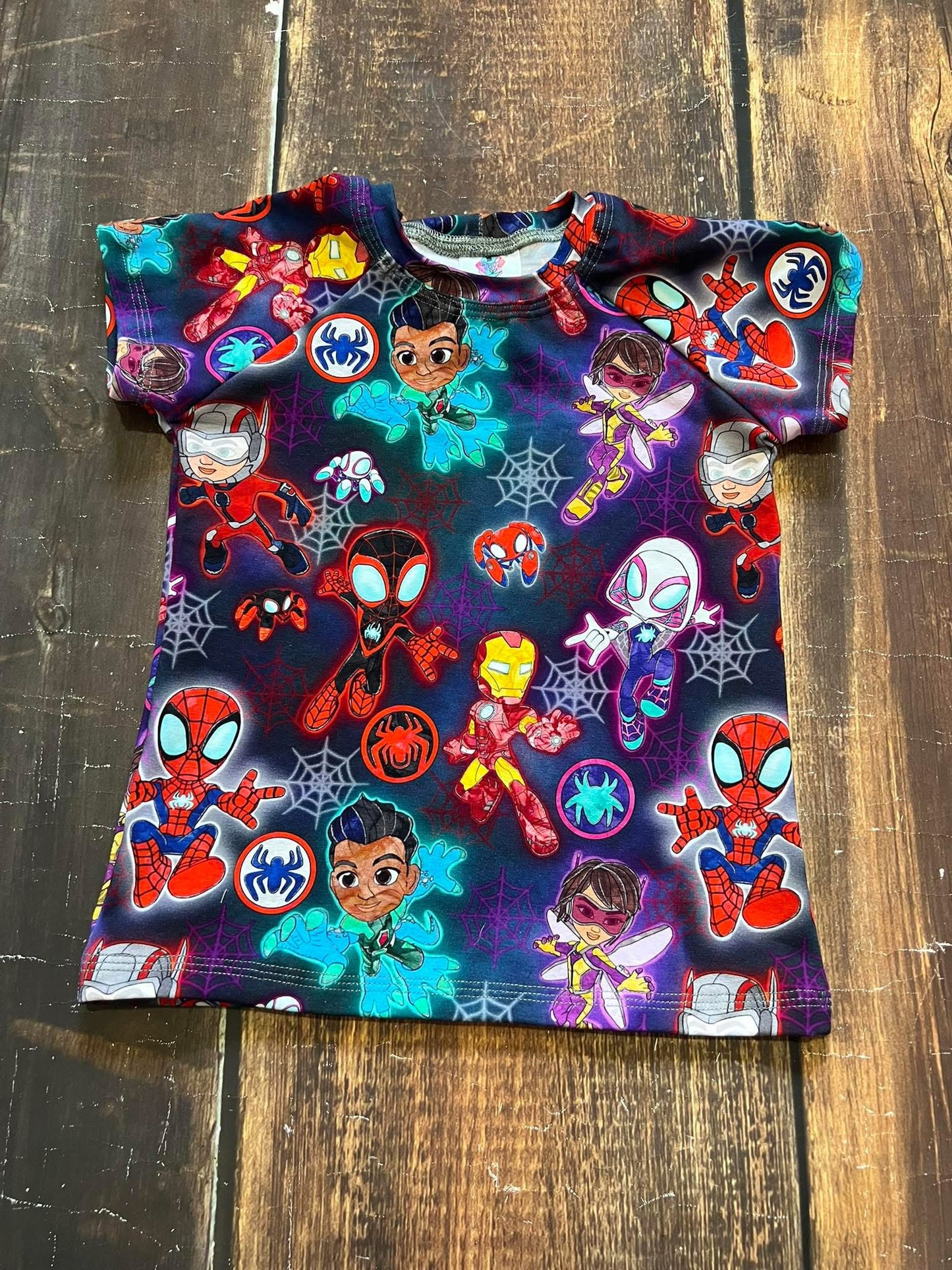 Web Heroes Black Raglan