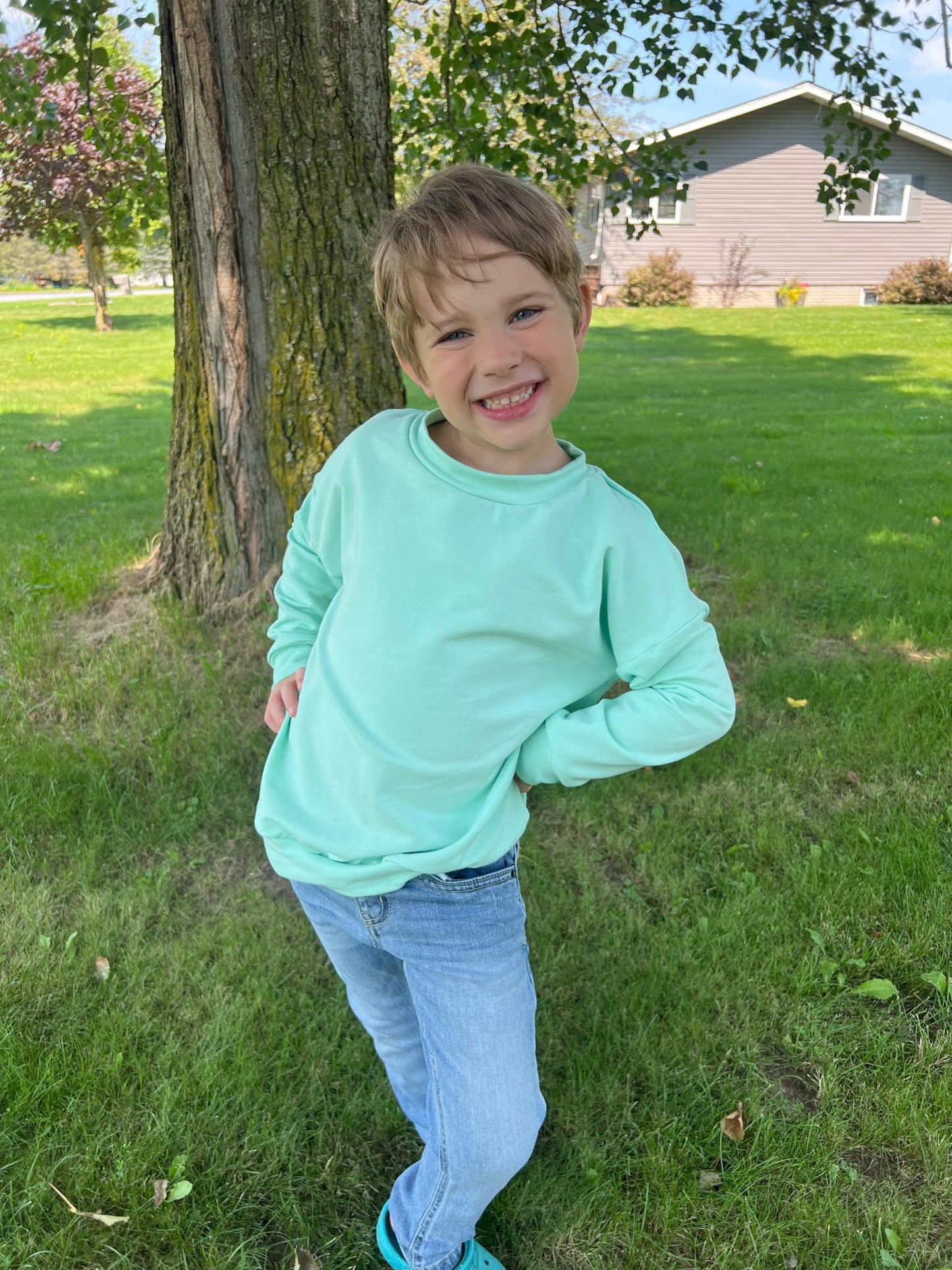 Cool Mint Slouchy Sweater