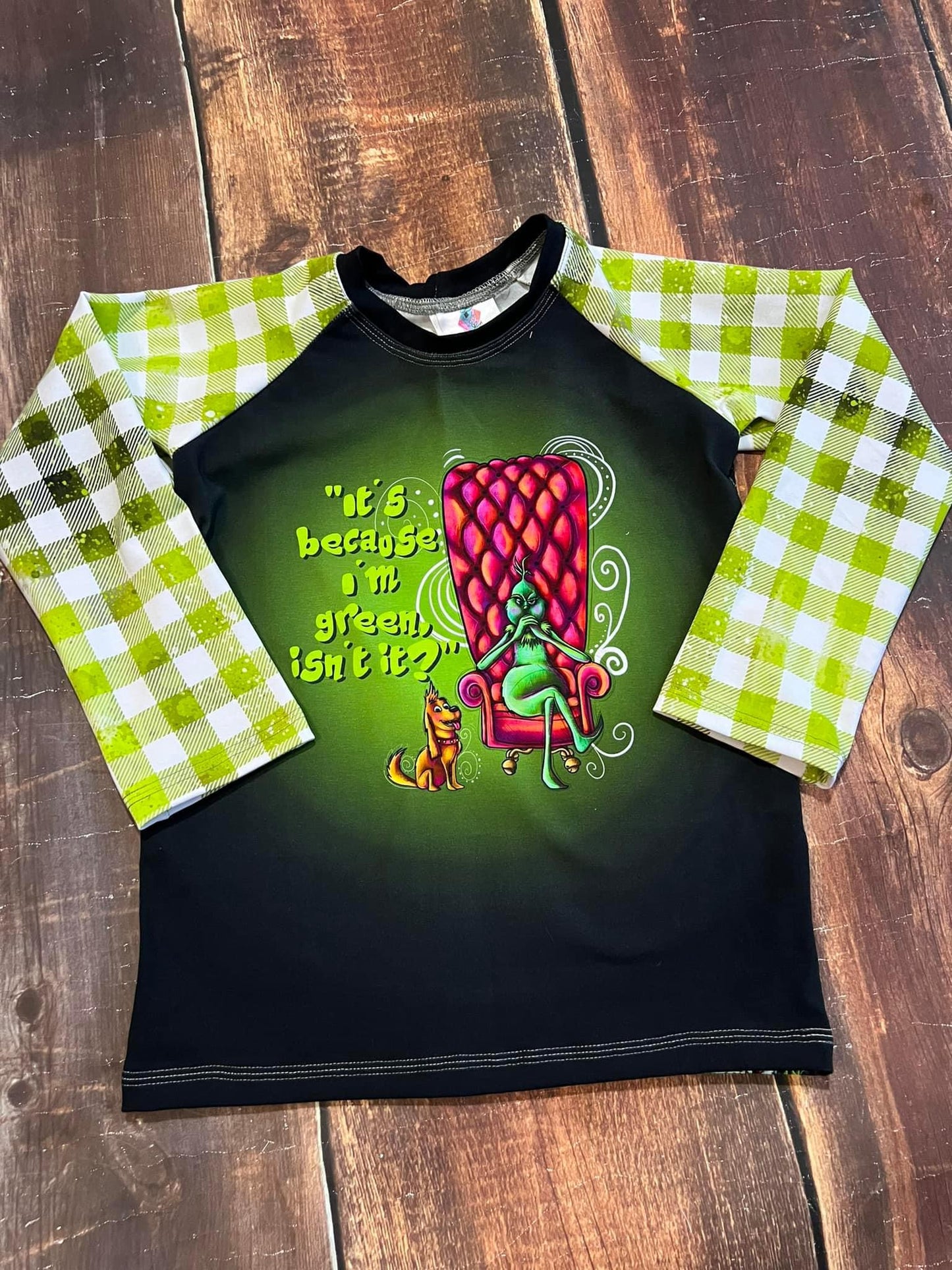 7/8 Because I’m Green Raglan