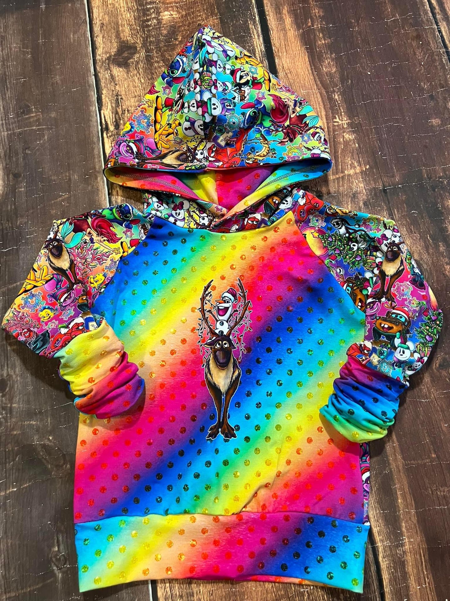 Rainbow Snowman & Reindeer GWM Hoodie