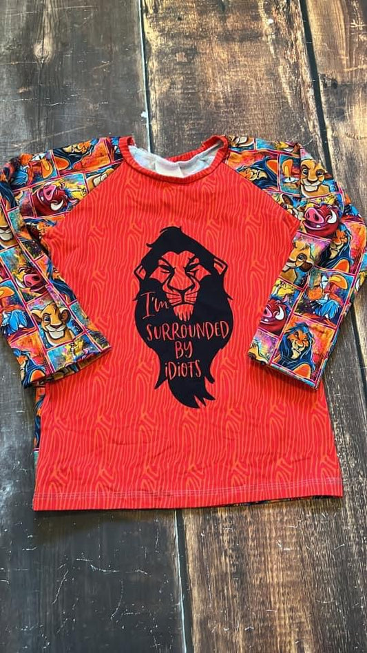 7/8 Surrounded By Idiots LS Raglan