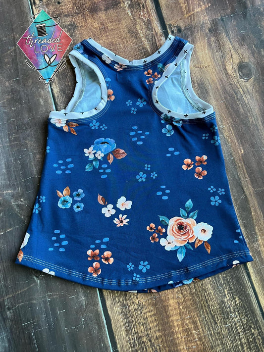 Blue Floral Rio Tank Top