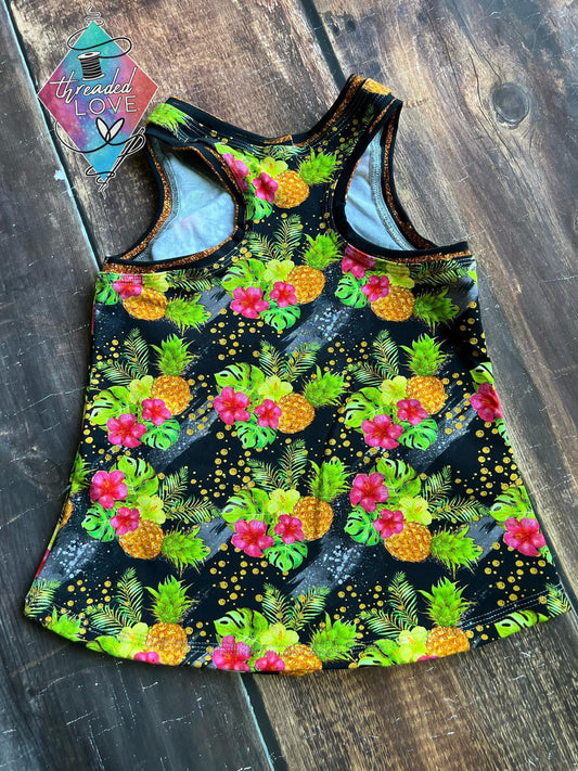 6T Black Floral Rio Tank Top