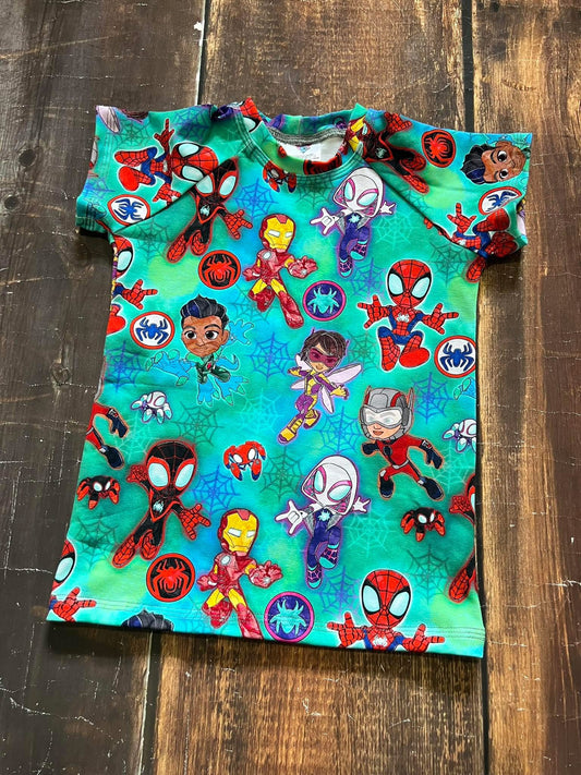 4/5 Web Heroes Teal Raglan