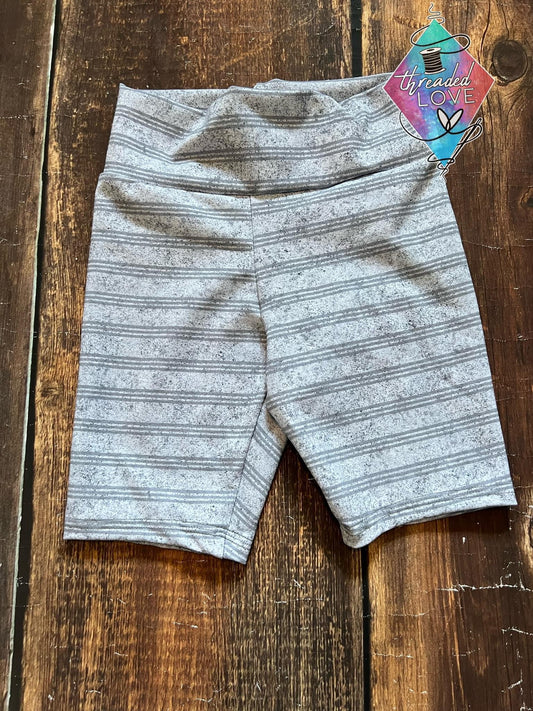 Grey Stripe Bike Shorts