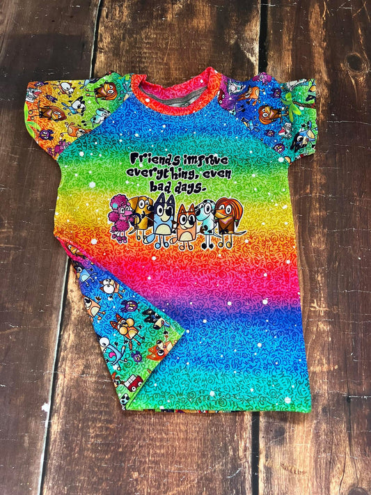 Friends Rainbow Heelers Raglan