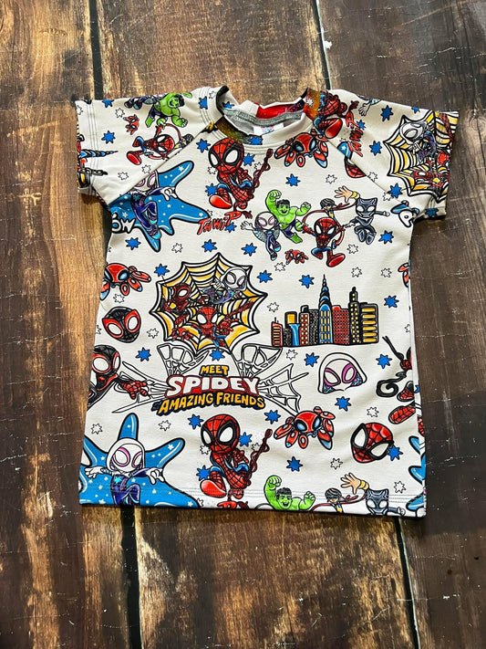 3/4 Web Heroes Cream Raglan