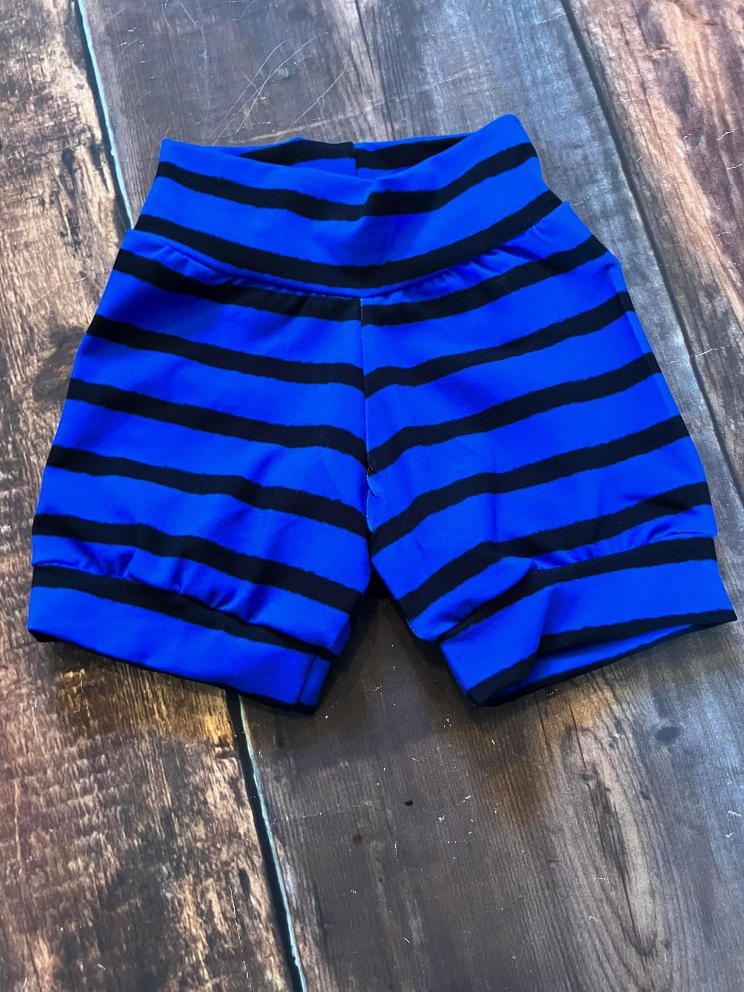 2/3 Blue Stripe Cuff Shorts
