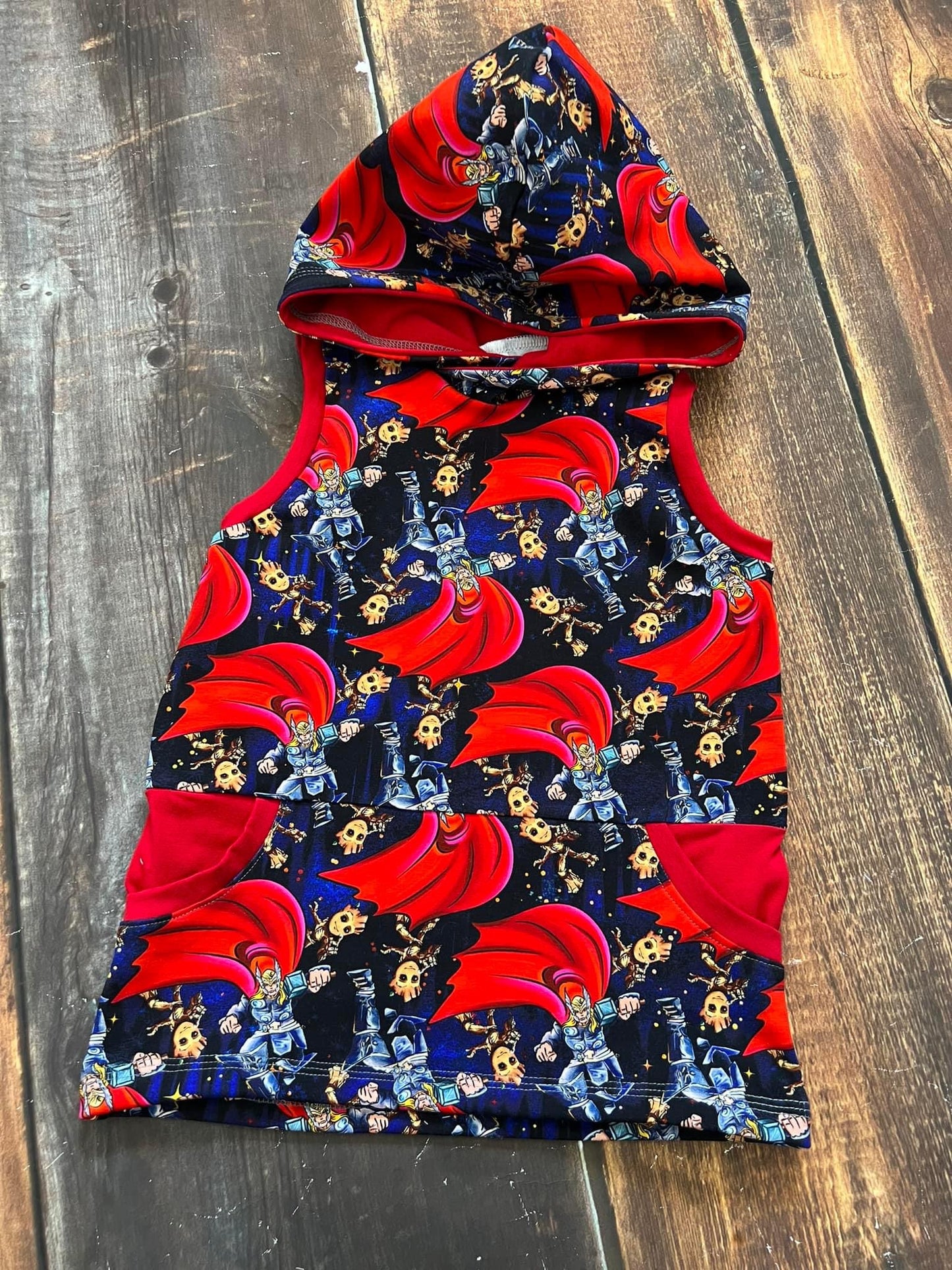 6T Thunder and Tree Pocket Hooded Tank